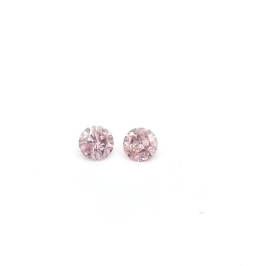 0.14ct 6PR P1 Pair of Round Australian Pink Rose Diamonds - Image 2