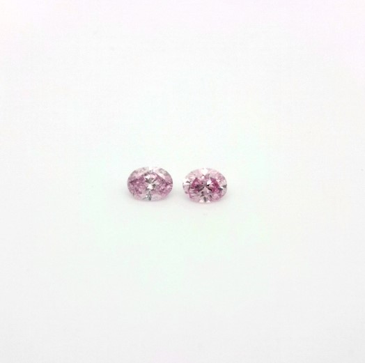 2 = 0.08ct 6P SI Matched Pair of Oval Australian Pink Diamonds - Image 2