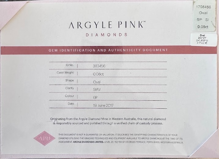 2 = 0.08ct 6P SI Matched Pair of Oval Australian Pink Diamonds - Image 3