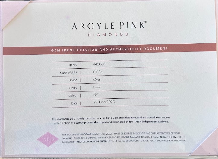 2 = 0.08ct 6P SI Matched Pair of Oval Australian Pink Diamonds - Image 4