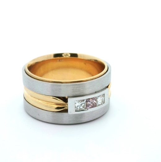 0.18ct 6P Australian Pink Diamond Men’s Ring - Image 2