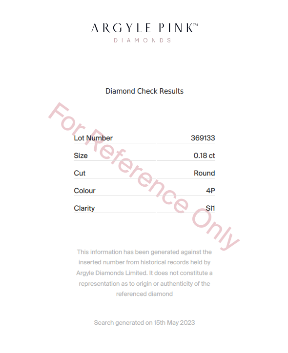 0.18ct 4P SI1 Round Australian Pink Diamond - Image 3