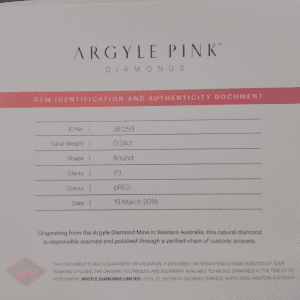 DPD2505138 - 0.34ct pRed P3 Round Pink Diamond
