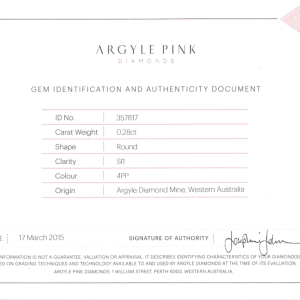 DPD2410089 - Pink Diamond 0.27ct 4PP SI1 Round